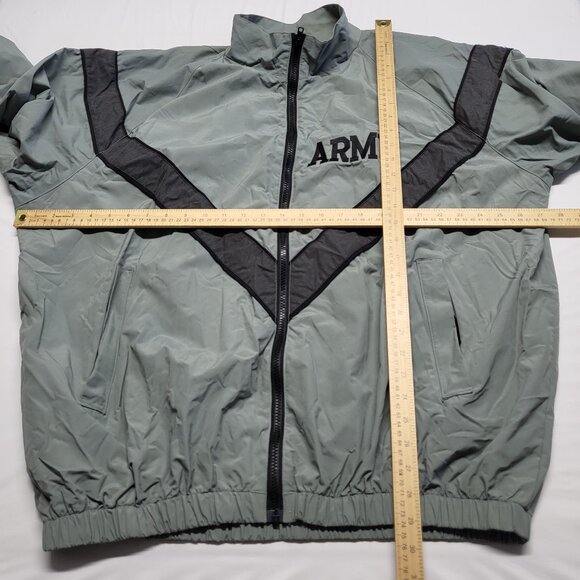 Vintage Mens Army Jacket Size Large Full Zip Windbreaker Pockets Vented Lined - Picture 12 of 16
